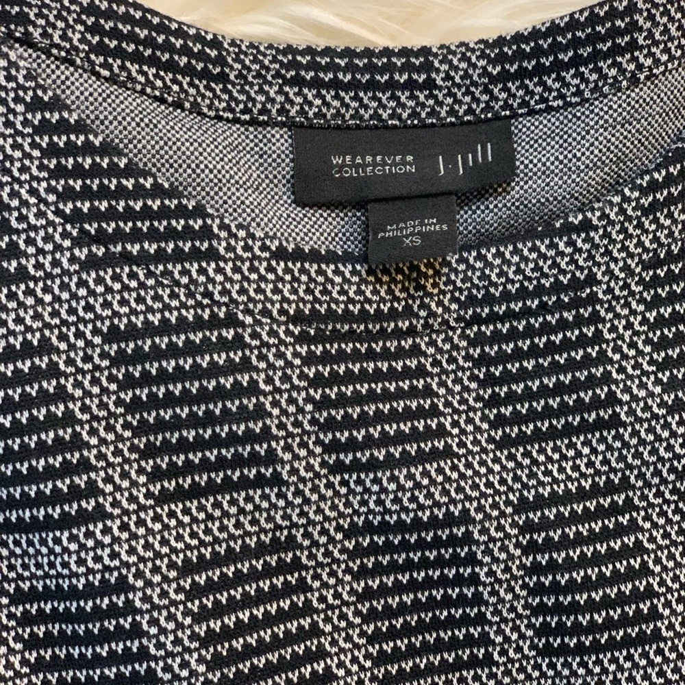 Xs J. Jill midi dress black and white.